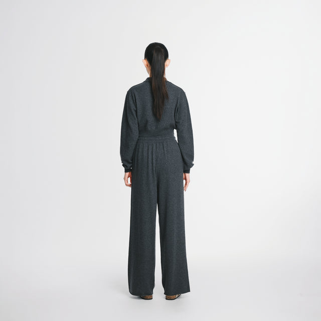 24K40-Wool blend knit wide sweatpants